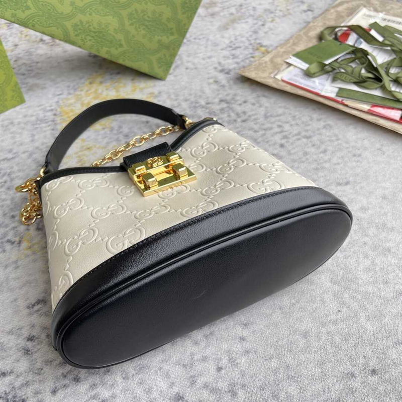 G*u*i wonka gg up leather shoulder bag white