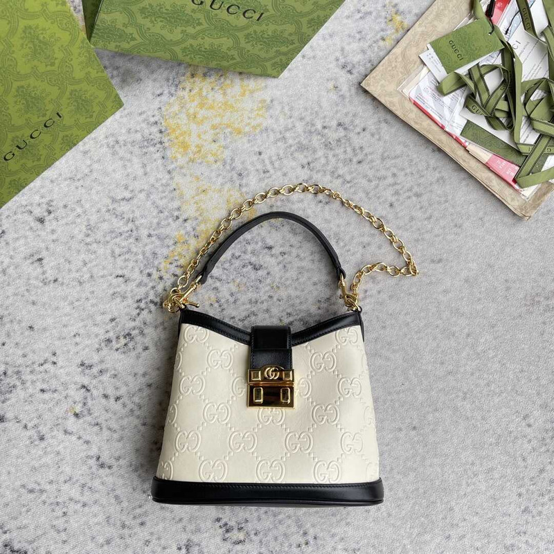 G*u*i wonka gg up leather shoulder bag white