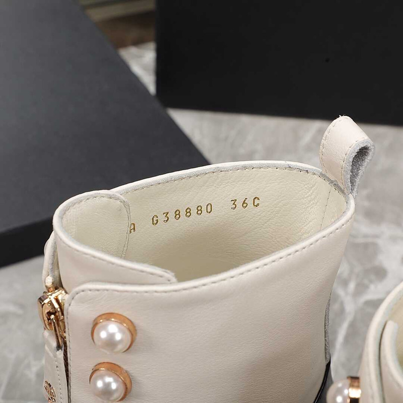 Ch*el casual style street style plain leather party style white