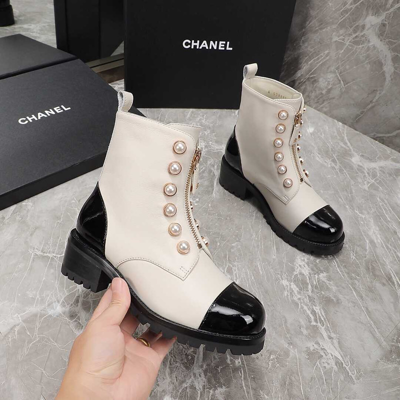 Ch*el casual style street style plain leather party style white