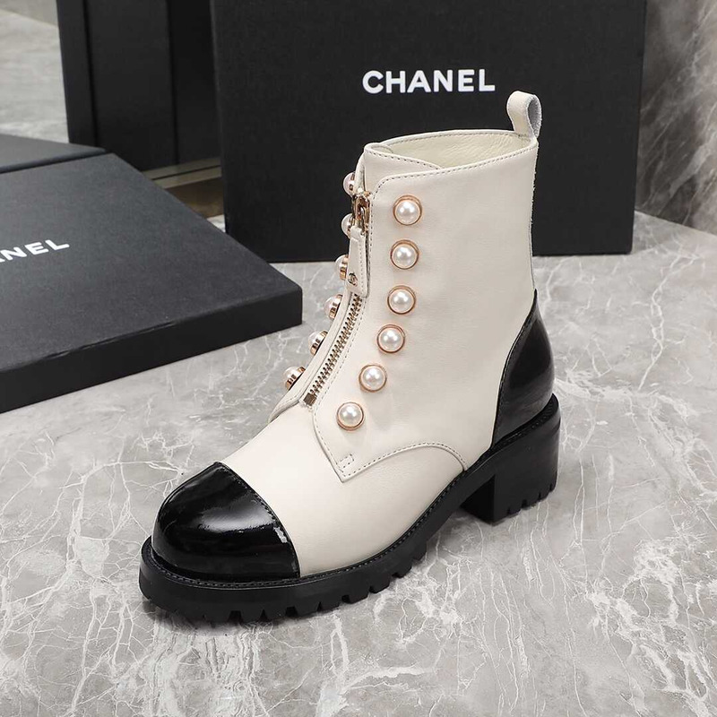 Ch*el casual style street style plain leather party style white