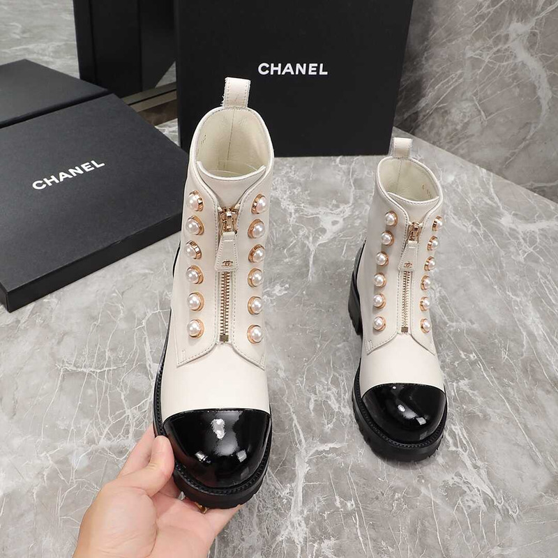 Ch*el casual style street style plain leather party style white