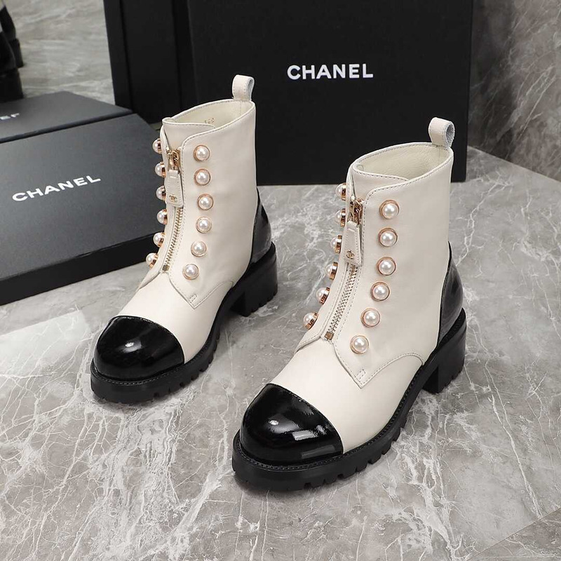 Ch*el casual style street style plain leather party style white