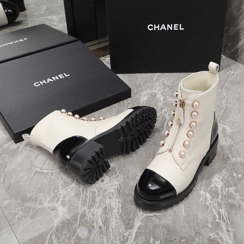 Ch*el casual style street style plain leather party style white