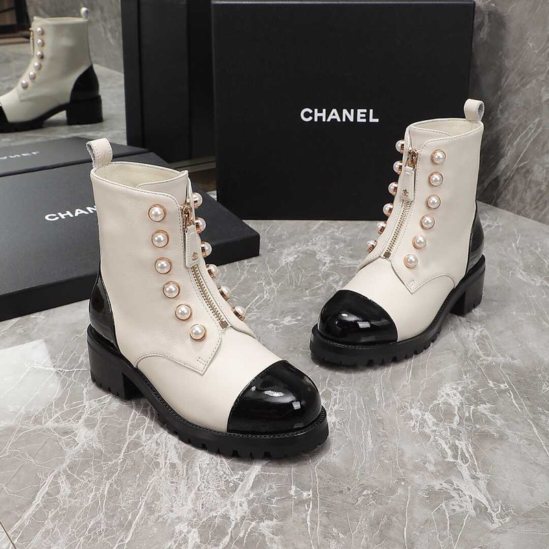 Ch*el casual style street style plain leather party style white