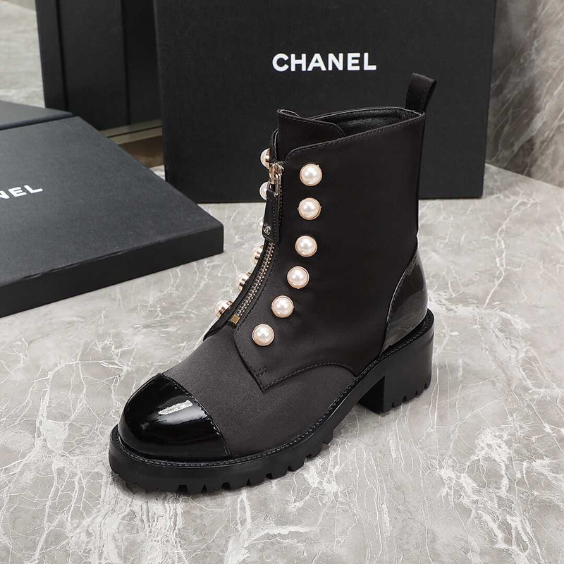 Ch*el  casual style street style plain leather party style black