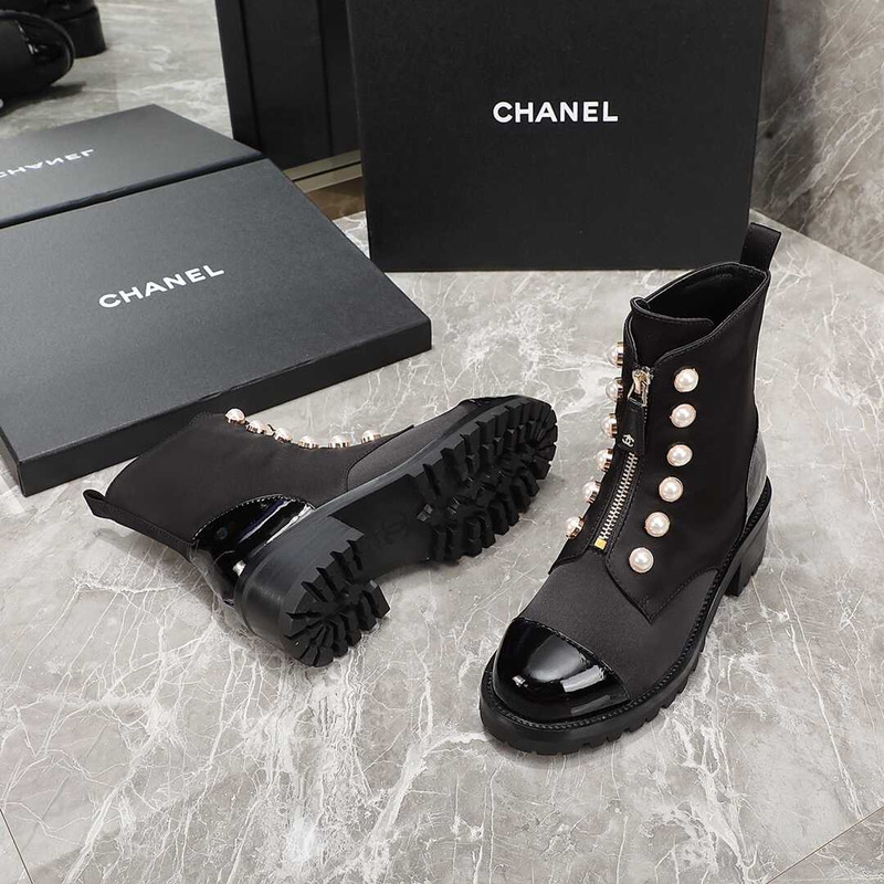 Ch*el  casual style street style plain leather party style black