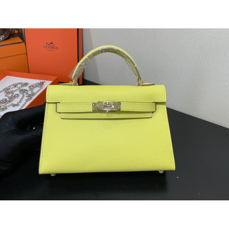H**mes mini kelly bag green