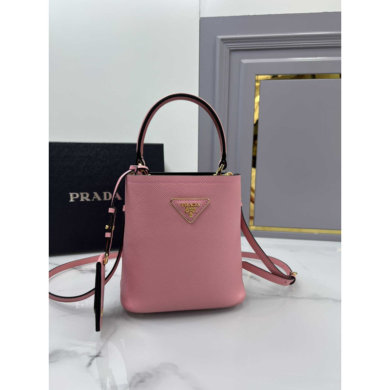 Pra*a double small saffiano bag pink