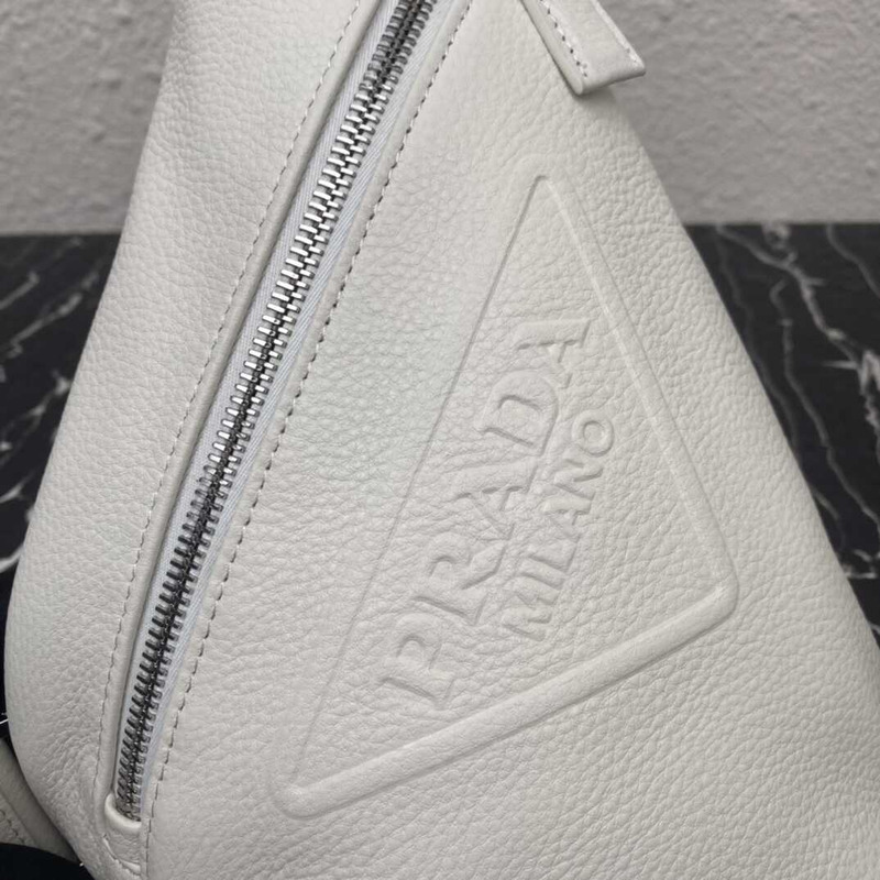 Pra*a cross leather bag white