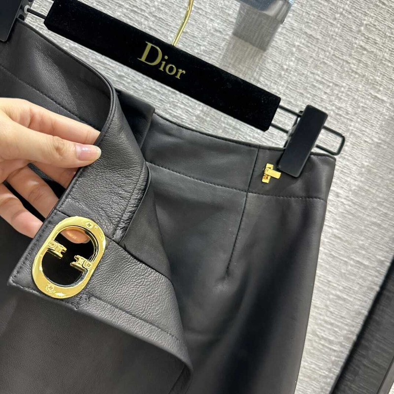 D*or skort with cd buckle leather black