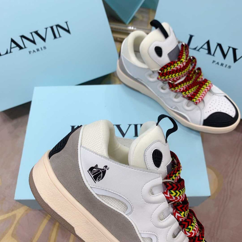 Lanvin Pre-owned Leather Curb Black White In Green/Yellow/Red