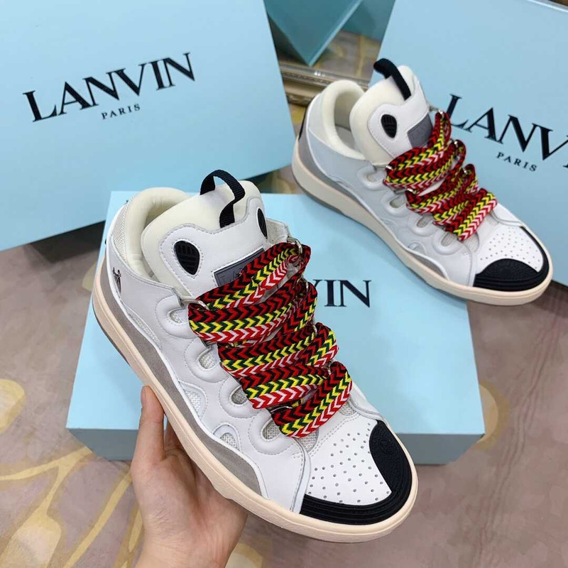 Lanvin Pre-owned Leather Curb Black White In Green/Yellow/Red