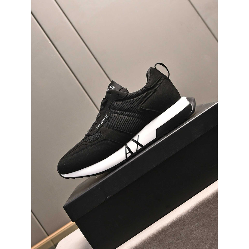 Armani Exchange Low-Top Sneaker With Logo Print Black