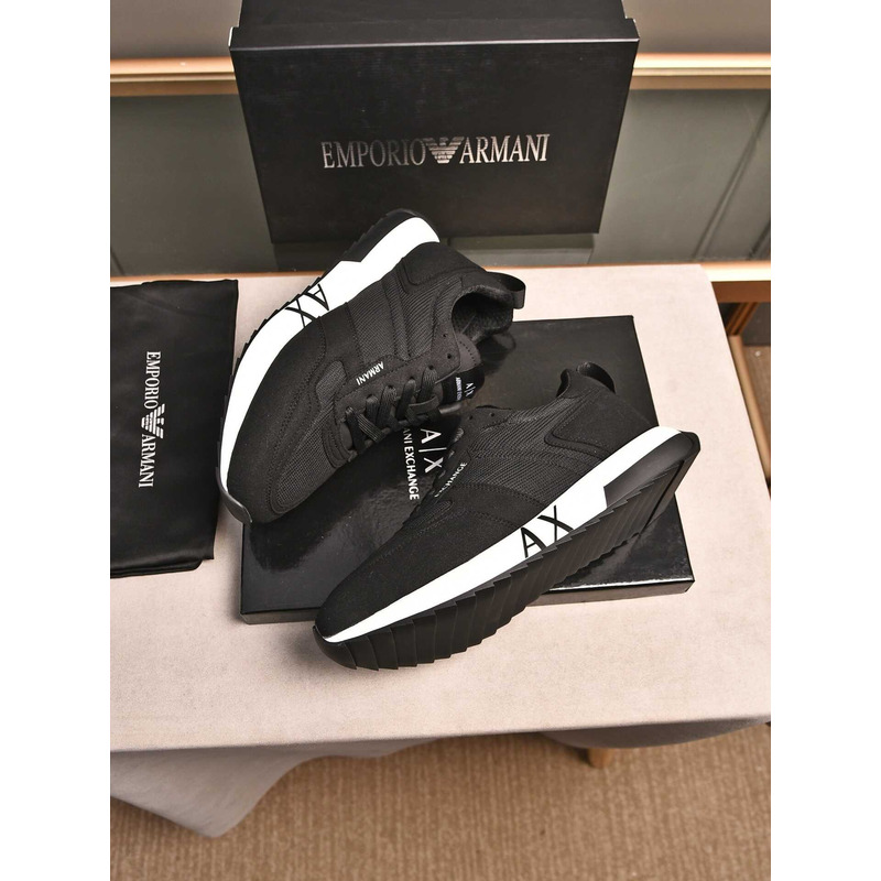 Armani Exchange Low-Top Sneaker With Logo Print Black