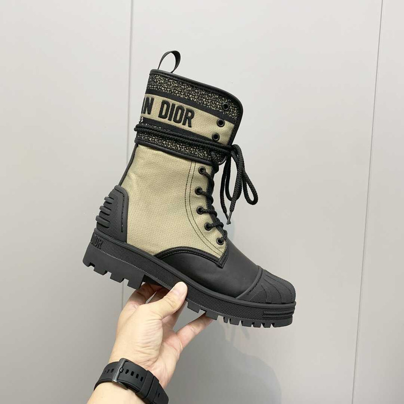 D*or d-major ankle boots black and green leather and sheepskin
