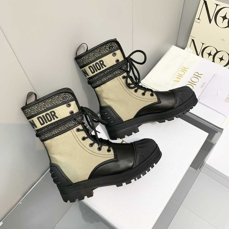 D*or d-major ankle boots black and green leather and sheepskin