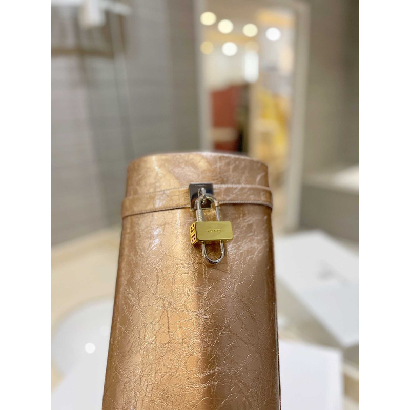 Givenchy Shark Lock Embellished Long Boots Gold