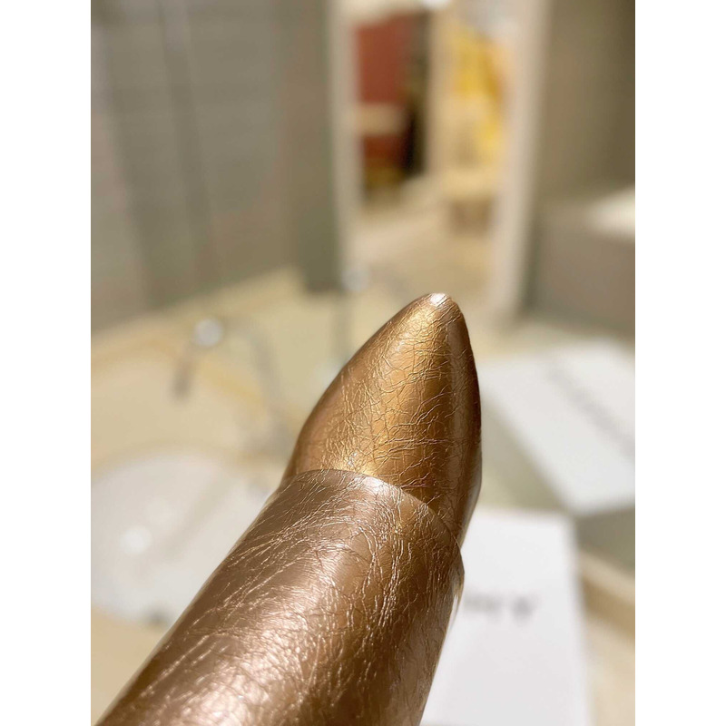 Givenchy Shark Lock Leather Ankle Boots Gold