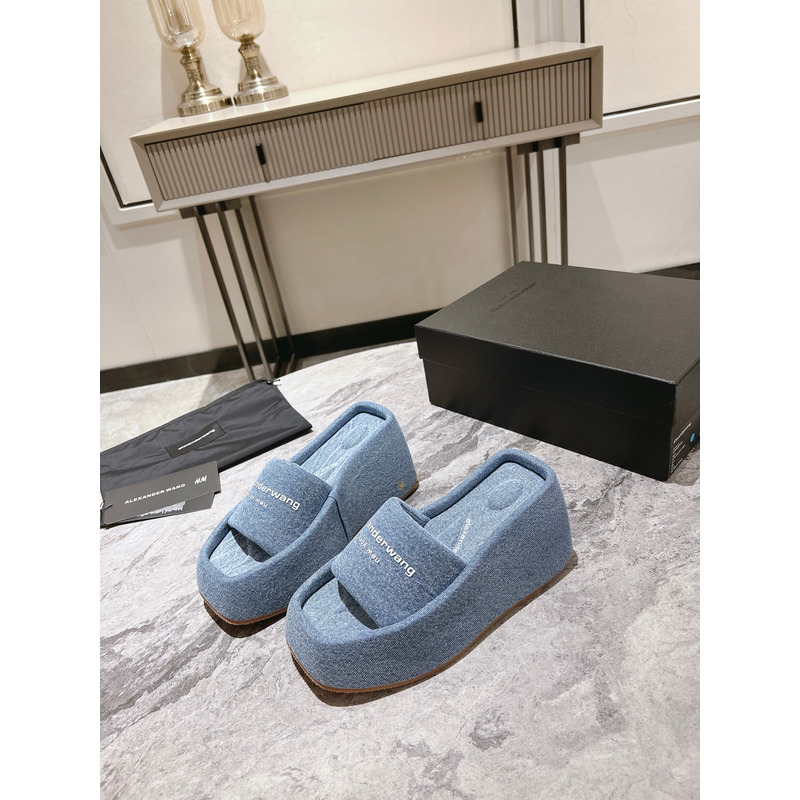 Alexander Wang Platform Sandals Denim Blue