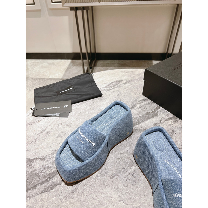 Alexander Wang Platform Sandals Denim Blue