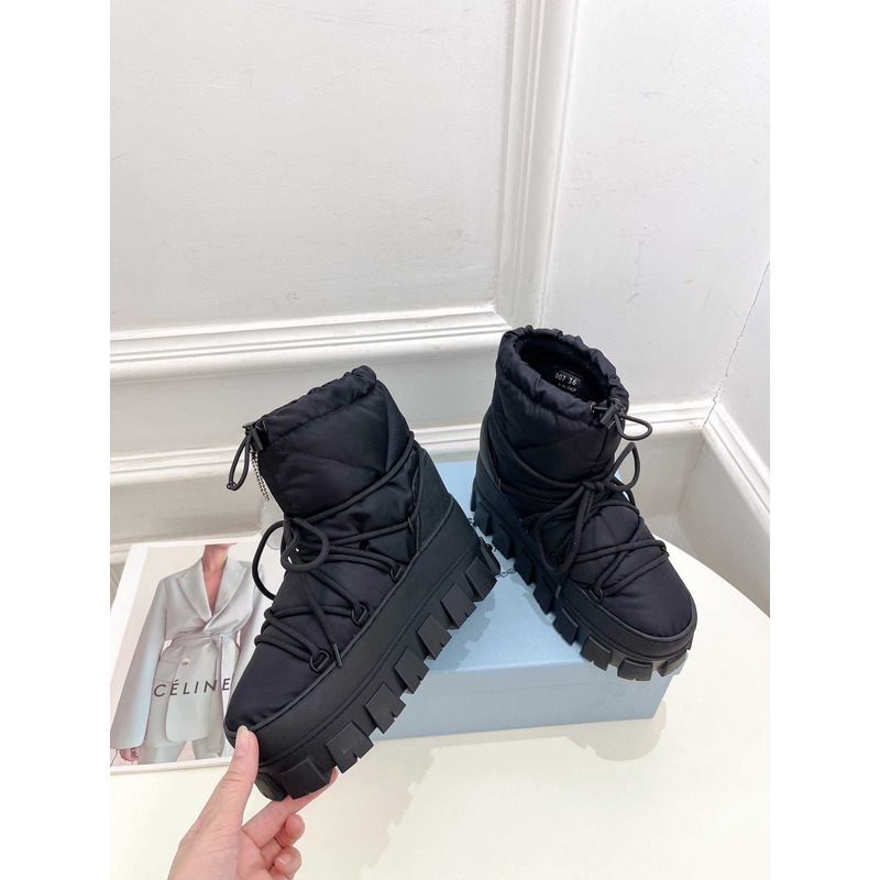 Pra*a logo padded ankle boots black