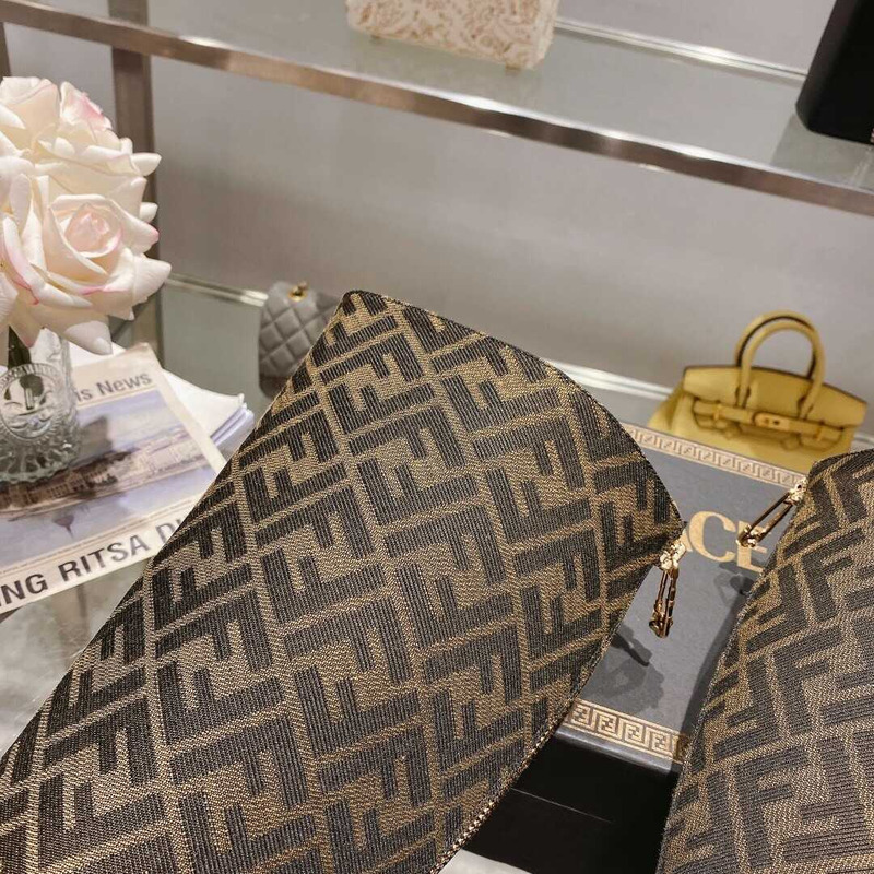 F**di fendace ff jacquard long boots brown