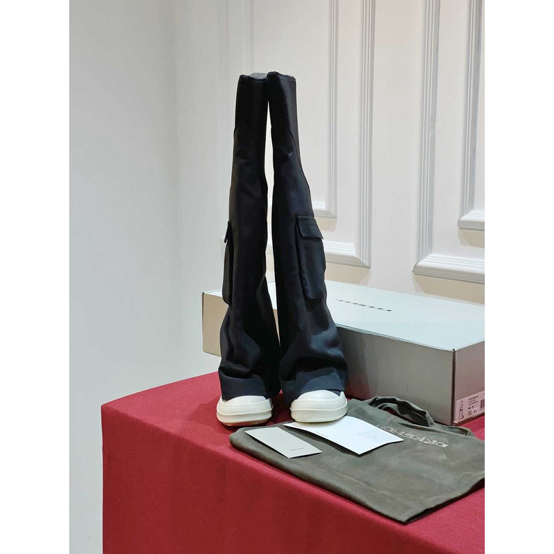 Rick Owens Drkshdw Cargo Fetish Knee-High Boots Black