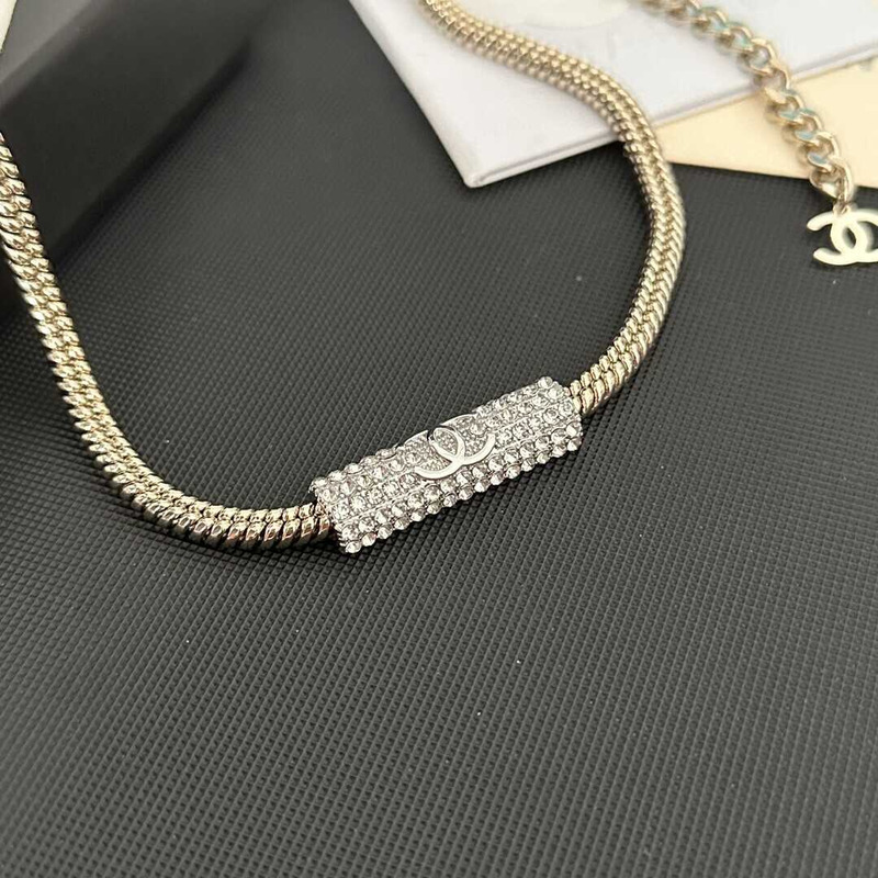 Ch*el logo pendant necklace