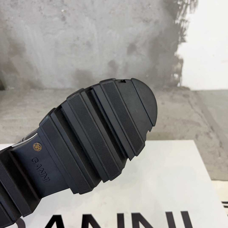 Ganni Cleated High Chelsea Boots Black