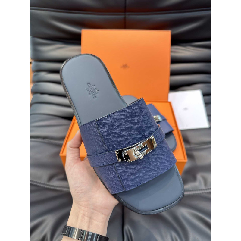 H**mes kelly silde blue