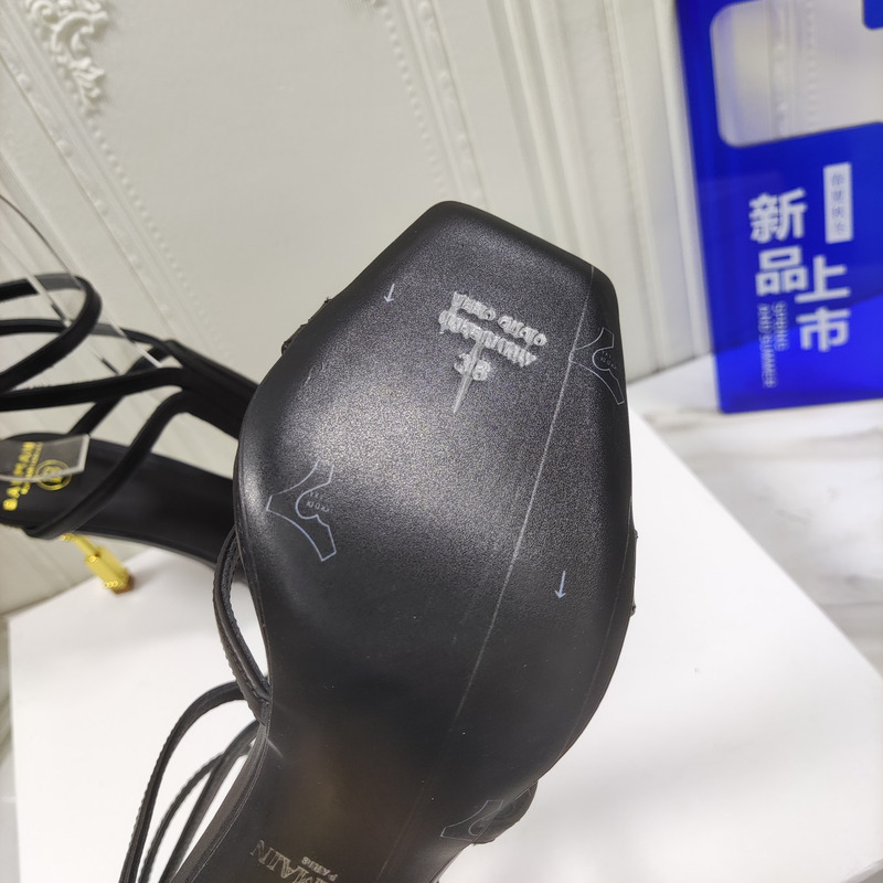 Balmain Ankle Strap High Heel Sandals Black