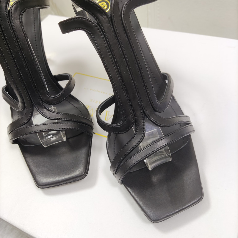 Balmain Ankle Strap High Heel Sandals Black