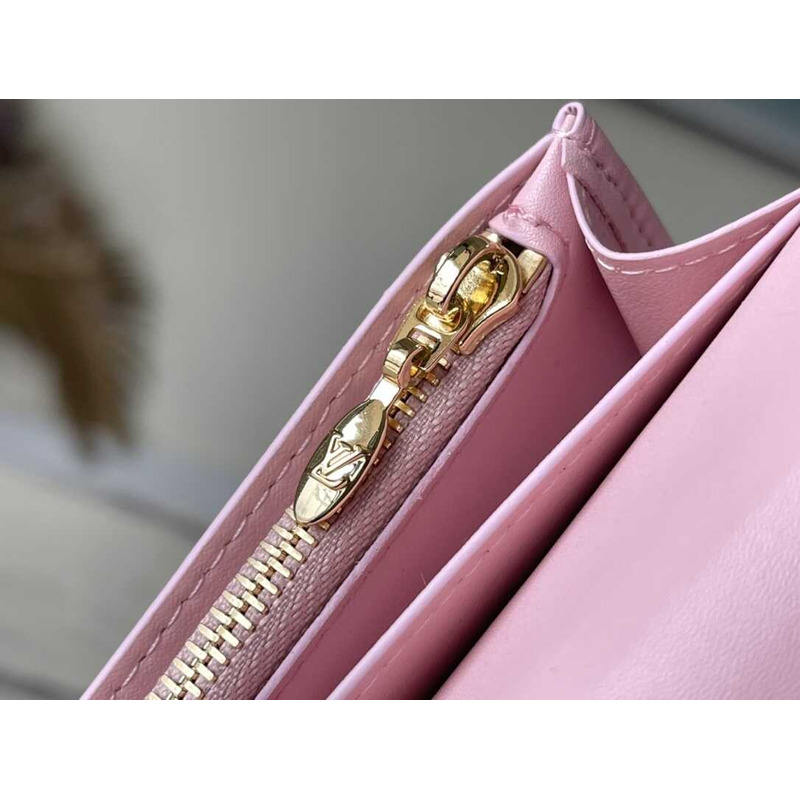 l**is V*t*n taurillon wallet blue and pink