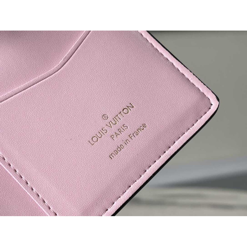 l**is V*t*n taurillon wallet blue and pink