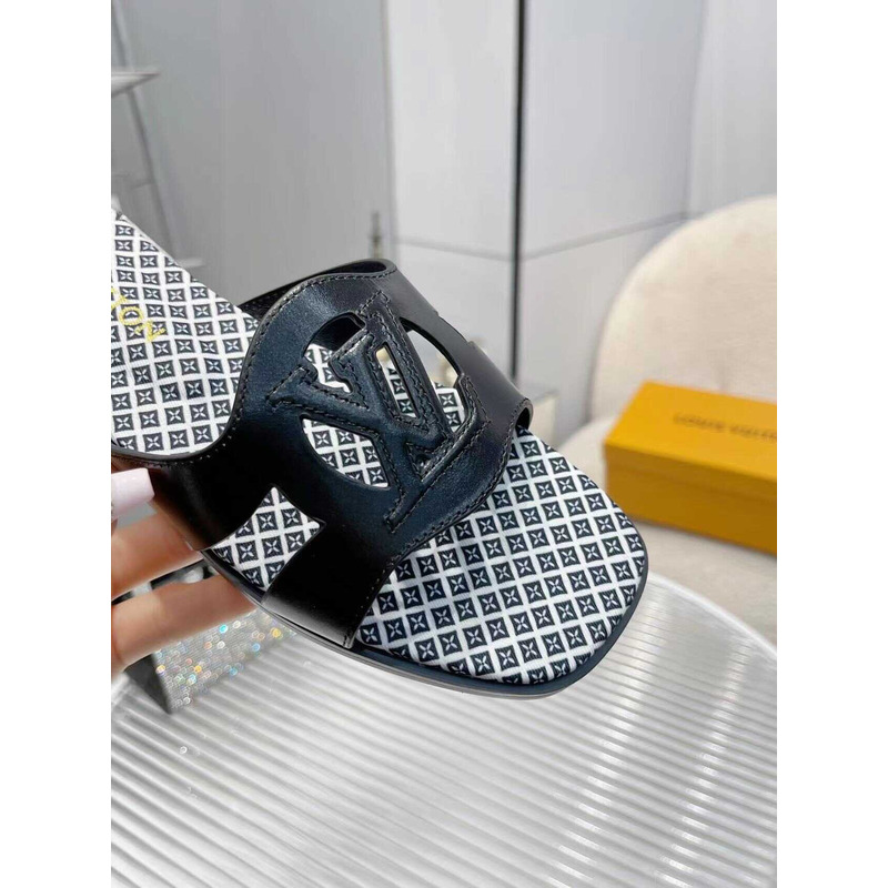 l**is V*t*n flat mule slippers black