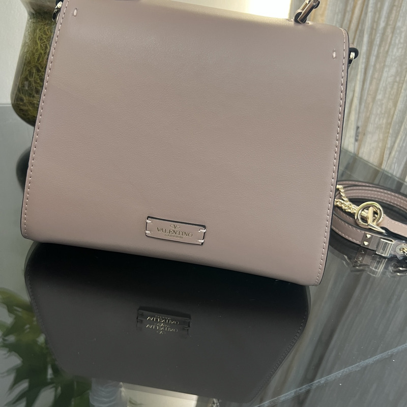 Valentino Vsling Small Bag In Crystal-Embellished Calfskin Pink