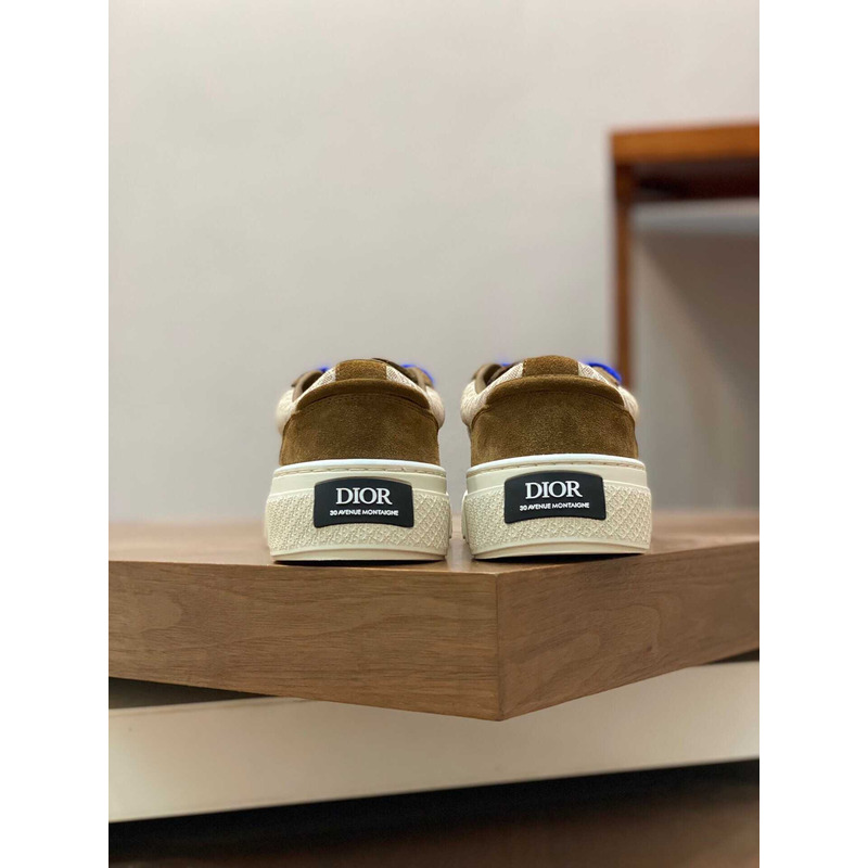 D*or b33 sneakers D*or oblique jacquard and suede brown and blue