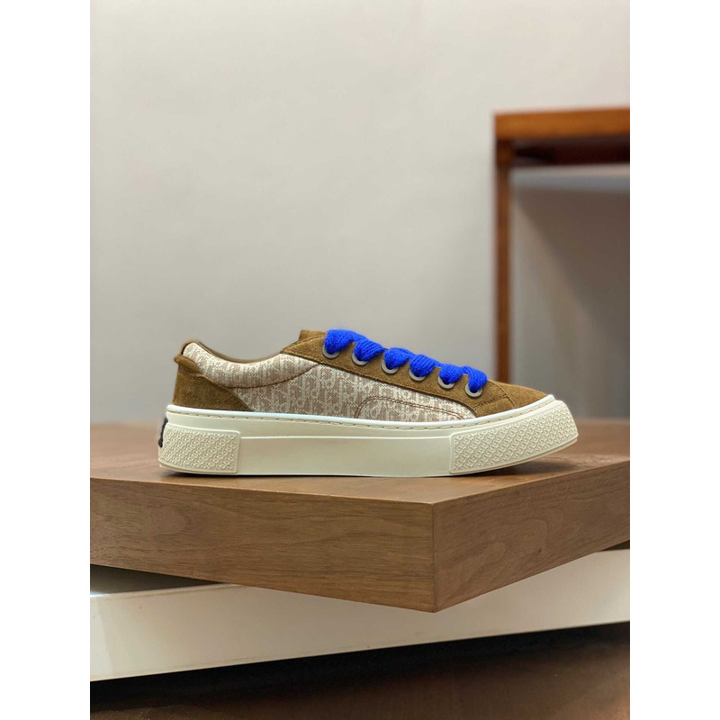 D*or b33 sneakers D*or oblique jacquard and suede brown and blue