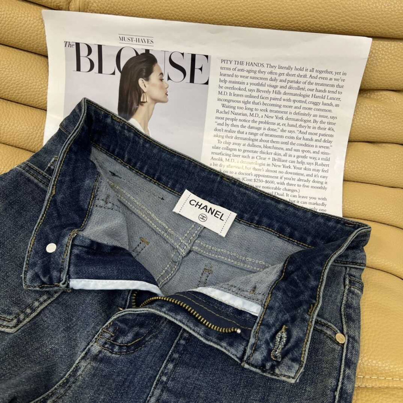 Ch*el cotton jeans dark blue