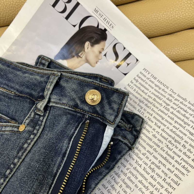 Ch*el cotton jeans dark blue