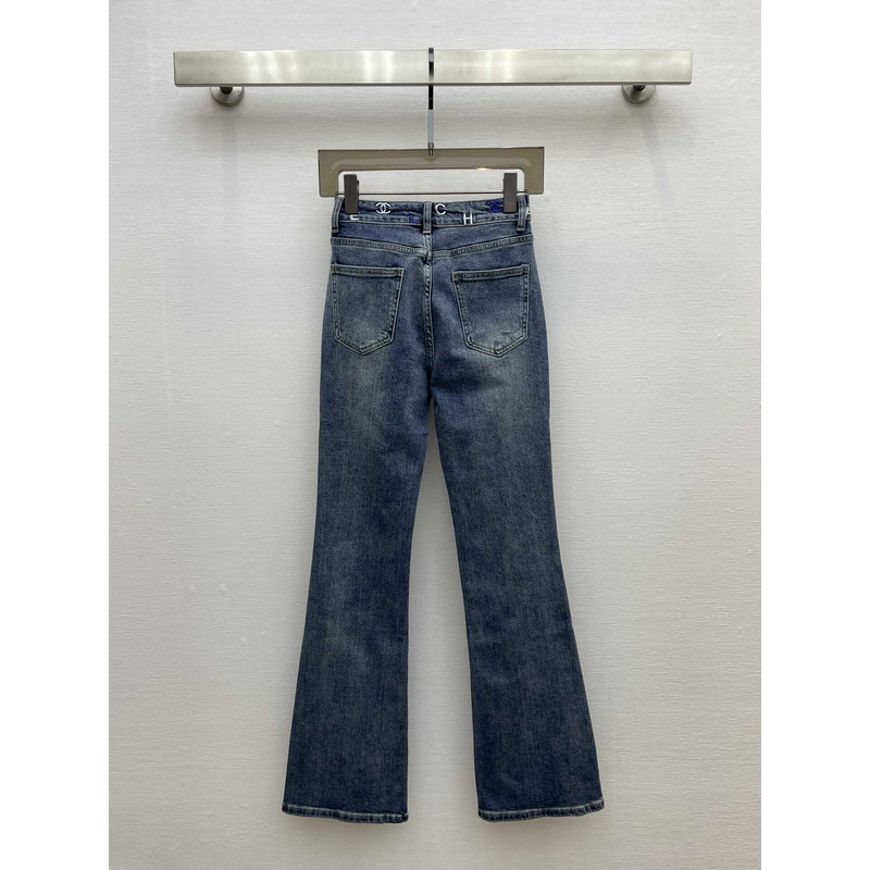 Ch*el plain cotton jeans blue