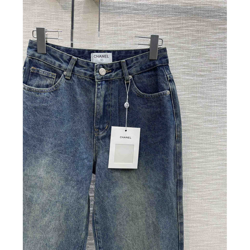 Ch*el cotton plain jeans blue