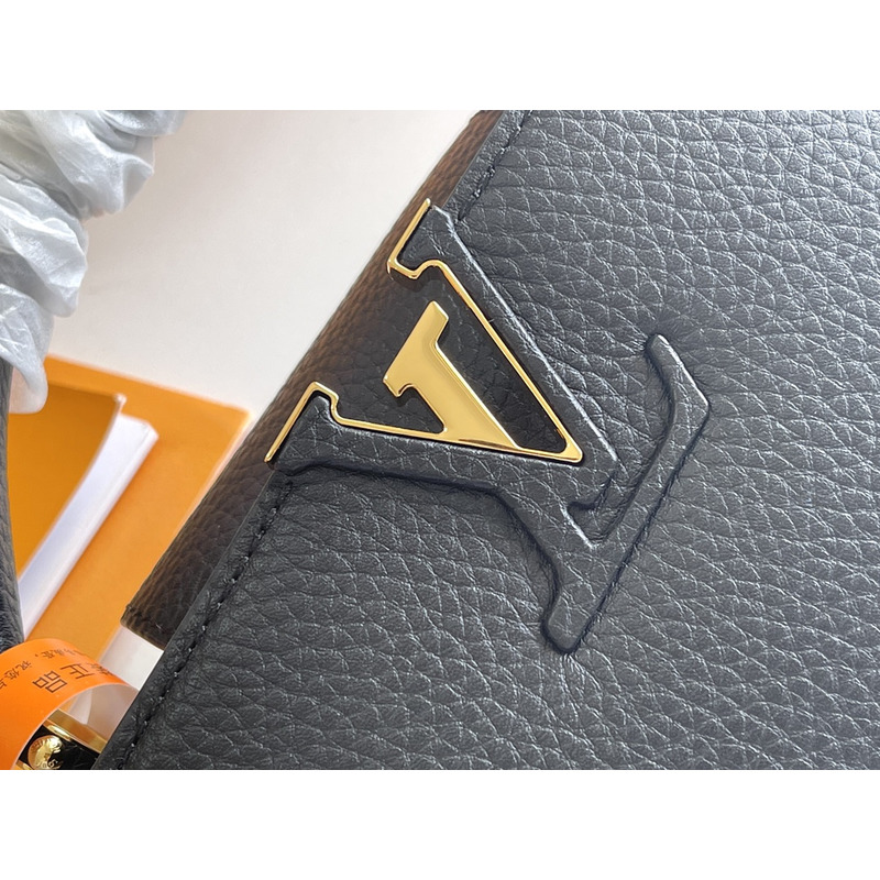 l**is V*t*n top handle capucines taurillon pm noir black