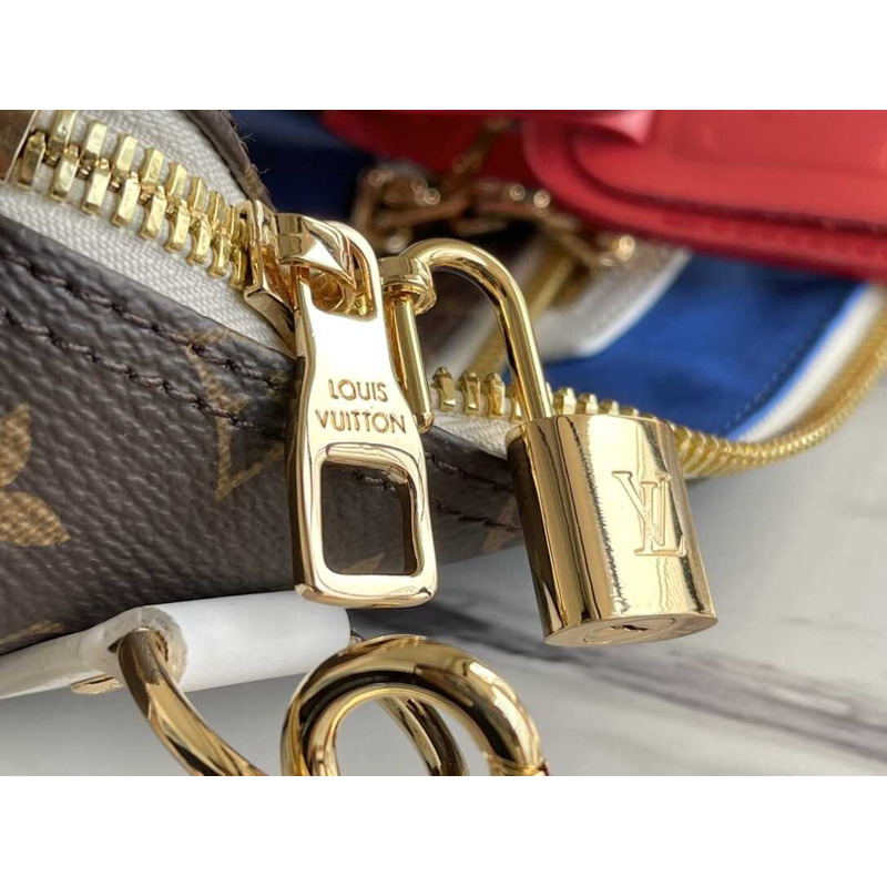 l**is V*t*n keepall bandoulière 55 embossed taurillon monogram cowhide leather bag brown