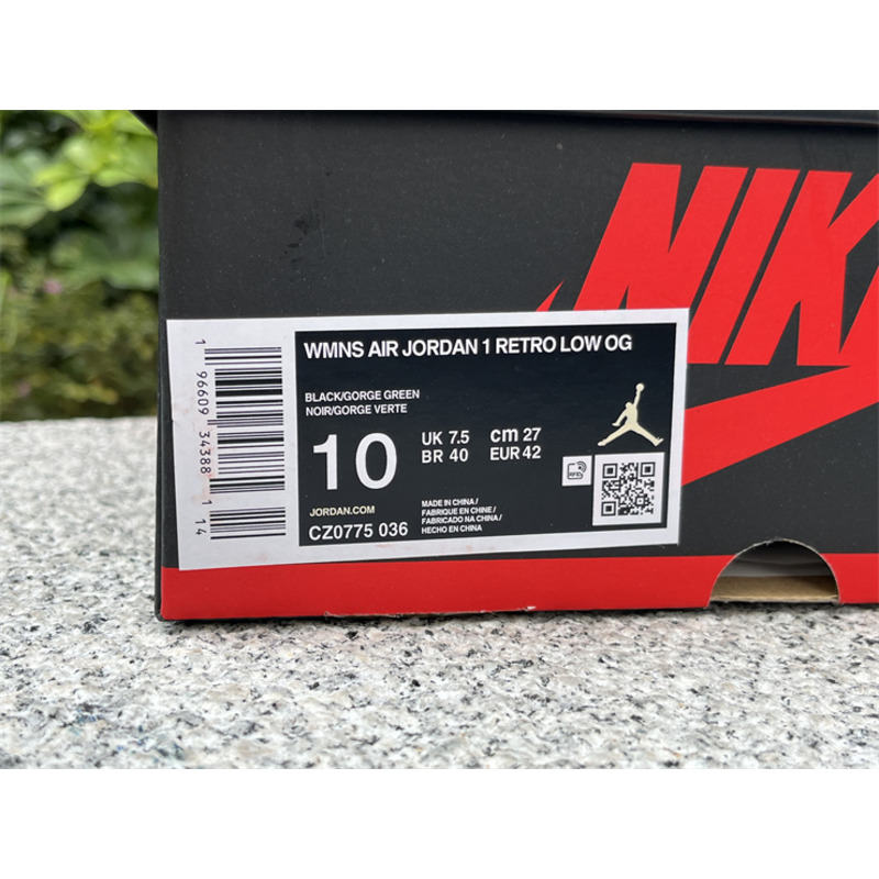 Jordan Air Jordan 1 Low Black And Green