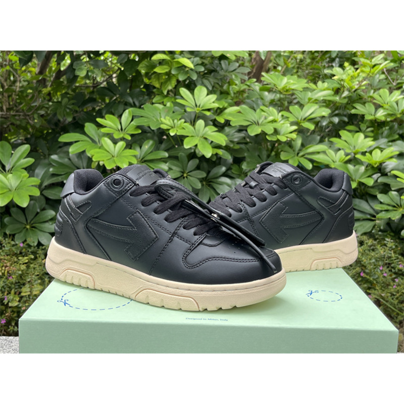 Off White Out Of Office Leather Sneaker Black