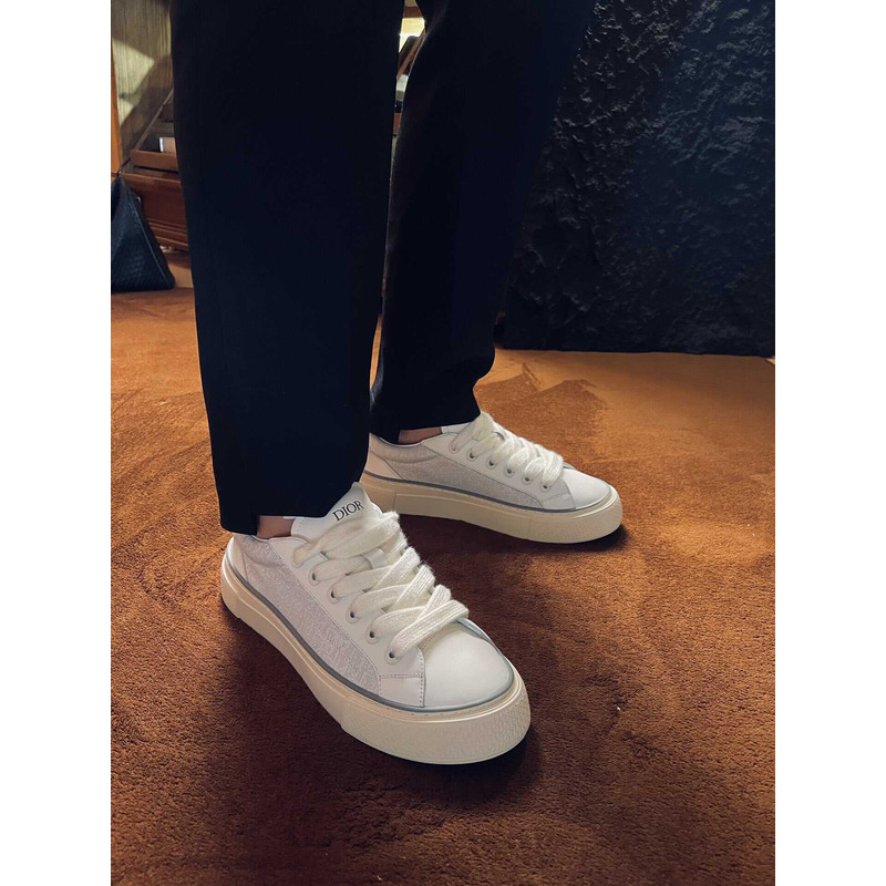 D*or b33 sneaker white smooth calfskin and D*or oblique jacquard