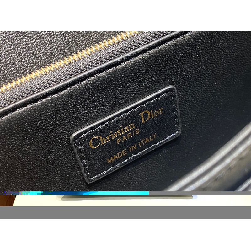 D*or miss D*or top handle handbag cannage sheepskin black