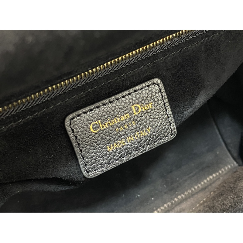 D*or medium lady D*or bag cannage pattern black